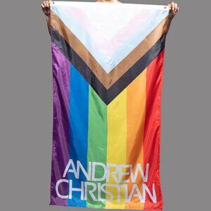Andrew Christian "LGBTQ" PRIDE Diversity Flag - Rainbow Colors - 59"s L x 35.5"w